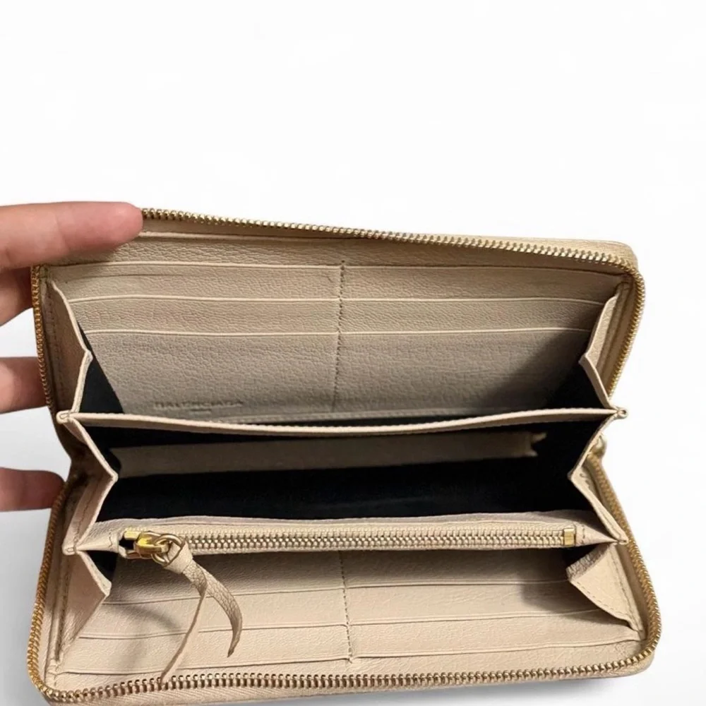 Balenciaga chevre gold metallic edge hardware continental zip around wallet - Picture 6 of 6